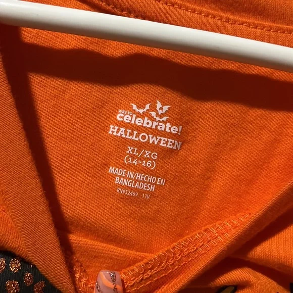 Celebrate Halloween Unicorn Shimmer Orange Tee Shirt Girls XL 14/16 Like New - Picture 4 of 5
